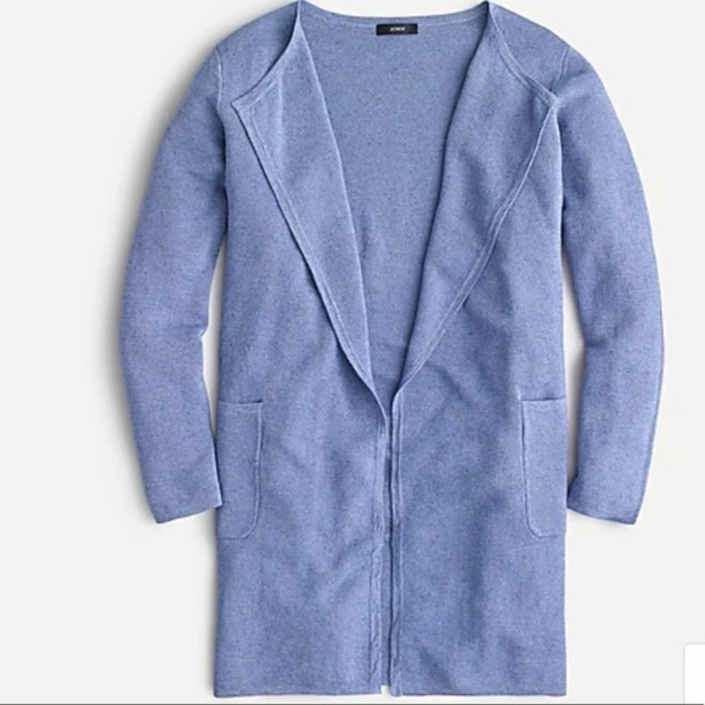 J.Crew Juliette collarless sweater-blazer in linen blend Vintage Peri